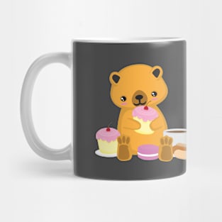 Kawaii Cute Animal Bear Eating Yummy Food Mug